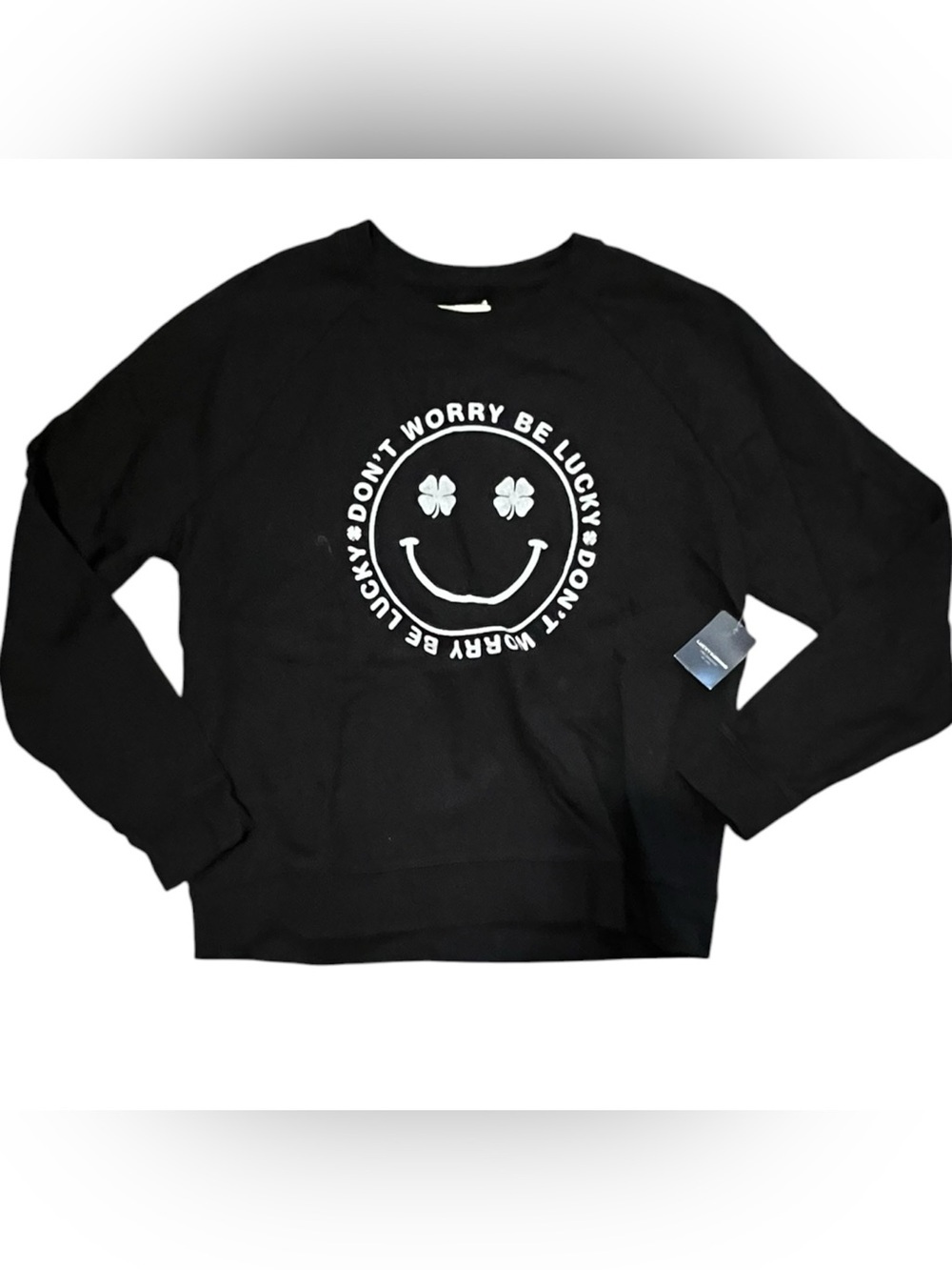 Lucky Brand Black Crew Sweatshirt NWT L